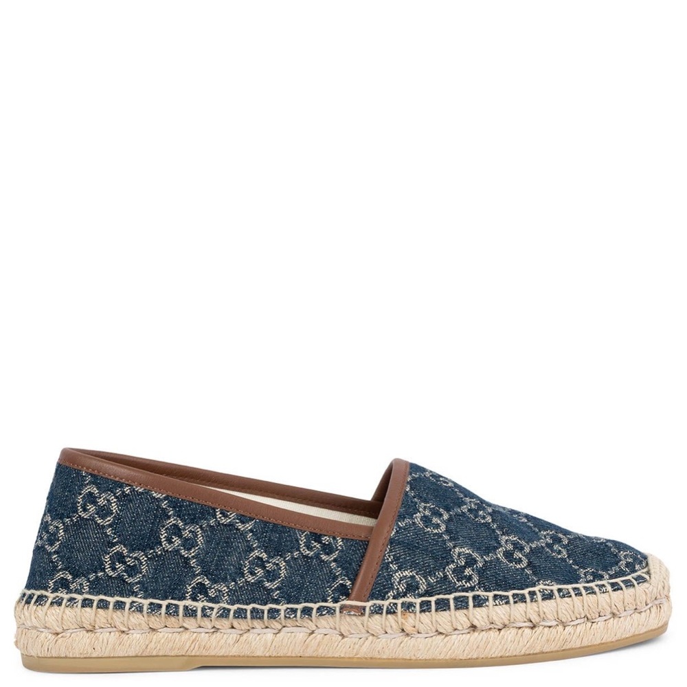 Gucci Pilar GG Supreme Canvas Denim Espadrilles